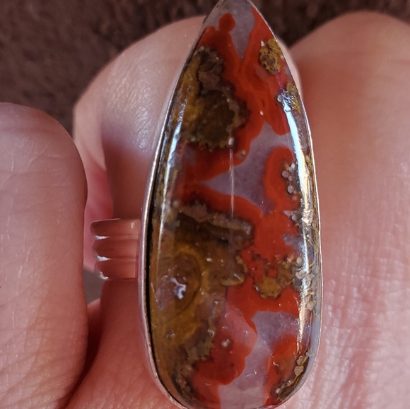 New Moroccan Seam Agate 925 Silver Ring. - Picture 4 of 13